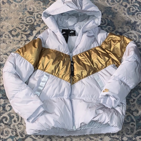 nike down fill bubble jacket white